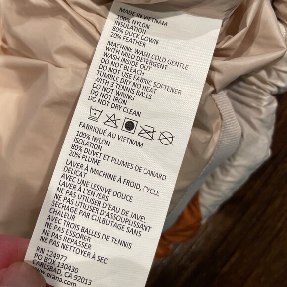 NWT Prana Women's Sz XL Hellebore Jacket Rose Hips Down Puffer Coat Hooded Geo - Picture 11 of 12